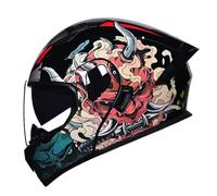 Casco De Moto Modular Integrado Casco Integrales DOTECE Homologado Scooter Casco Abatible Moto para Mujer Hombre Adultos con Doble Visera Cascos Modulares 7,XXL:63-64CM