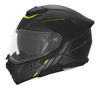Casco de moto modular NOX N967 Synchro negro mate-amarillo fluo XS
