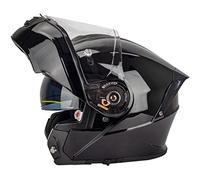 Casco de Moto Modular para Hombre Mujer, Casco Motocicleta Abatible Casco Moto Integral Adulto con Doble Visera, Homologado ECE/Dot Cascos Modulares De Motocicleta Casco Moto MTB, Negro-3XL(65~66cm)