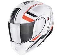Casco de moto modular Scorpion EXO-930 EVO ARDENS metalizado blanco-negro-rojo 2XL