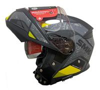 Casco de Moto Modular SMK Gullwing Navigator Abatible con Visor Solar Gris Amarillo - Homologado P/J ECE 22.06 - Designed