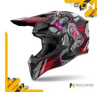 Casco de moto Off Road Airoh WRAAAP S CIBERNÉTICO Gris
