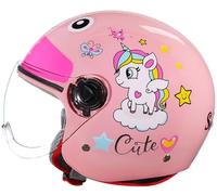 Casco De Moto para Niños, Niñas, Niños, Casco Jet Infantil Homologado ECE con Visera, Casco De Scooter, Casco De Scooter Infantil, Casco De Ciclomotor, Casco De Bicicleta J,49-55CM