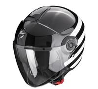 Casco de moto S - Casco jet Scorpion EXO-City II 2 Bee - blanco y negro...