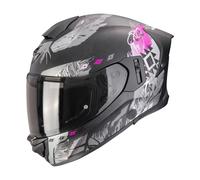 Casco De Moto Scorpion EXO-530 Air Hadji (Negro Mate/Rosa/Gris) Talla: S (55)