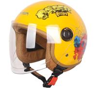 Casco De Moto Semi-Jet para Niños, Casco De Moto Infantil, Homologado por La ECE con Visera Solar, Ideal para Niños De 4 A 14 Años. F,47-55CM