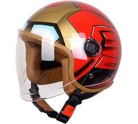Casco De Moto Semi-Jet para Niños, Casco De Moto Infantil, Homologado por La ECE con Visera Solar, Ideal para Niños De 4 A 14 Años. E,47-55CM