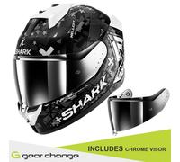 Casco de moto Shark Skwal i3 Hellcat KUS - Incluye visera cromada