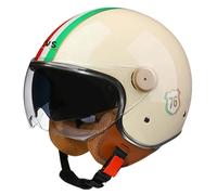 Casco De Motocicleta Abierto, Estilo Medio Jet,Vintage, Homologado para Motocicletas, Estilo Retro 3/4,para Adultos,Hombres Y Mujeres, Homologado por Dot/ECE con Visera Demi-Jet W,L=59-60CM