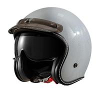Casco De Motocicleta Abiertos ECEDOT Homologado Medio Casco Protector con Visera Cascos Jet De Estilo Vintage Cascos Half-Helmet para Hombres Y Mujeres 2,XXL:63-64CM