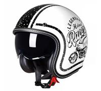 Casco De Motocicleta Abiertos ECEDOT Homologado Medio Casco Protector con Visera Cascos Jet De Estilo Vintage Cascos Half-Helmet para Hombres Y Mujeres 7,M:57-58CM