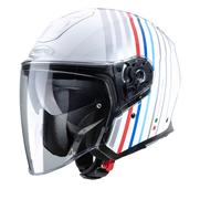 Casco de motocicleta Caberg Flyon Bakari blanco/plateado
