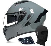 Casco De Motocicleta, Casco Abatible, Casco,Casco Integral con Doble Visera Y Certificación ECE para Adultos, Mujeres, Hombres, Ciclomotores Y Scooters G,M57-58CM