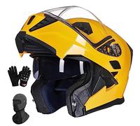 Casco De Motocicleta Casco Integral Modular para Motocicleta Visor Doble Casco Integral Modular Abatible hacia Arriba Casco Aprobado por ECE para Motocicleta Adulta Carreras