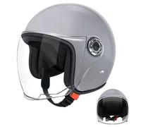 Casco De Motocicleta, Casco Moto Scooter Medio Casco Moto Hombre, Casco De para Adultos, Gorra Mujer Hombres Adultos con Hebilla De Liberación Rápida Ajustable