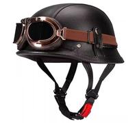 Casco de Motocicleta Cascos Moto Hombre Jet con Gafas Cascos de Motocicleta Retro Estilo alemán, Homologado ECE Cascos Moto Abierto Hombres Mujeres para ciclomotor Scooter Moto 1,XL=61-62cm