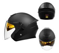 Casco De Motocicleta con Bluetooth, Certificado Dot/ECE, Casco Jet con Viseras Dobles Y Micrófono Integrado, Forro Transpirable Suave Y Cómodo, Seguro Y Anticolisión L