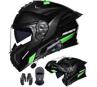 Casco de motocicleta con Bluetooth y doble visera modular para hombre y mujer, certificado ECE, con altavoz y micrófono y cancelación de ruido D,L57-58CM