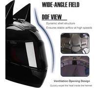 Casco De Motocicleta Con Orejas De Gato, Certificación ECE, Integral, Abatible, Con Visera HD Y Sistema De Ventilación, Para Adultos, Hombres Y Mujeres. C8,S/(50~53cm)