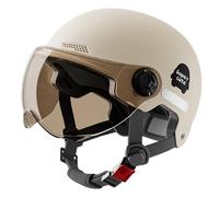 Casco De Motocicleta De Cara Abierta - Calzada De Rescate Open Face Shield | Cruiser Scooter Motorcycle Half Safety Hat | Cap Cruiser Chopper Scooter para Hombres, Mujeres, Jinetes, Tour