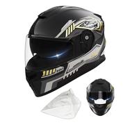 Casco de motocicleta de cara completa, visera de doble capa, engranaje protector | cuello desmontable cálido Dust Bag Adult Motorbike Scooter ATV Casco 1390 g para todas las estaciones, al aire libre