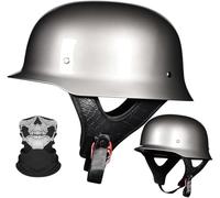 Casco De Motocicleta De Estilo Alemán Con Certificación DOT, Ligero Y Vintage De ABS Para Adultos, Casco Retro De Media Cara Para Cruiser, Scooter Y Chopper. B6,L/(59~60cm)