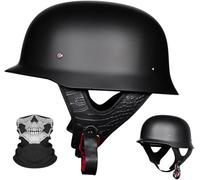 Casco De Motocicleta De Estilo Alemán Con Certificación DOT, Ligero Y Vintage De ABS Para Adultos, Casco Retro De Media Cara Para Cruiser, Scooter Y Chopper. B4,M/(57~58cm)