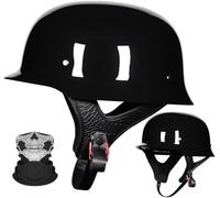 Casco De Motocicleta De Estilo Alemán Con Certificación DOT, Ligero Y Vintage De ABS Para Adultos, Casco Retro De Media Cara Para Cruiser, Scooter Y Chopper. B3,L/(59~60cm)
