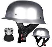 Casco De Motocicleta De Estilo Alemán Con Certificación DOT, Ligero Y Vintage De ABS Para Adultos, Casco Retro De Media Cara Para Cruiser, Scooter Y Chopper. B2,L/(59~60cm)