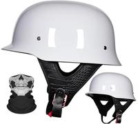 Casco De Motocicleta De Estilo Alemán Con Certificación DOT, Ligero Y Vintage De ABS Para Adultos, Casco Retro De Media Cara Para Cruiser, Scooter Y Chopper. B7,L/(59~60cm)