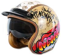 Casco De Motocicleta Ligero Mujeres,Cascos Abiertos De Moto Casco De Moto Abierto Vintage Certificación ECE/Dot Casco De Media Carcasa con Gafas para Desplazamientos Diarios 4,XL(61-62CM)