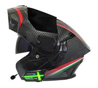 Casco De Motocicleta Modular con Bluetooth Casco Moto Integrado Modulares con Doble Visera Homologado DOTECE Cascos Abatible Integrales para Hombres Y Mujeres Adultos F,M:57-58CM