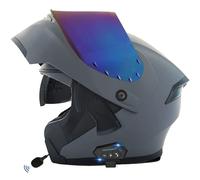 Casco De Motocicleta Modular con Bluetooth Cascos Moto Integrado Modulares Casco Integrales Abatible Bluetooth con Doble Visera Homologado ECEDOT para Unisexo Adultos Z,S:55-56CM