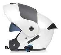 Casco De Motocicleta Modular con Bluetooth Integrado con Visera Solar Integral Doble, Sistema De Comunicación por Intercomunicador Integrado Radio Certificado ECE C,M