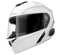 Casco de motocicleta modular Sena Outrush R Bluetooth con sistema de intercomunicacin (blanco brillante grande)