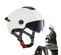 Casco de motocicleta para adultos: protección de cabeza de doble cara de visera, casco de ciclomotor abierto transpirable | Tidadaje de bicicleta de calle ligera, cascos de seguridad al aire libre par