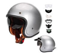 Casco de motocicleta retro, medio casco, casco jet vintage con visera solar, certificación DOT/ECE, abierta casco 3/4, casco de piloto de calle, scooter, crucero, ciclomotor K,2XL=60-62CM