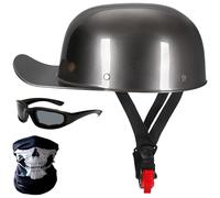 Casco De Motocicleta Retro Para Hombre Y Mujer, Estilo Gorra De Béisbol, Abierto, Para Adultos, Para Crucero, Chopper, Ciclomotor, Scooter, Con Certificación DOT, Color Negro 10,XL/(61~62cm)