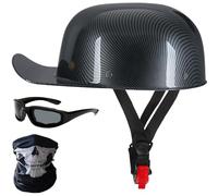Casco De Motocicleta Retro Para Hombre Y Mujer, Estilo Gorra De Béisbol, Abierto, Para Adultos, Para Crucero, Chopper, Ciclomotor, Scooter, Con Certificación DOT, Color Negro 11,L/(58~60cm)