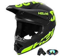 Casco de Motocicleta Todoterreno Juvenil, Casco de Bicicleta para niños y niñas, Casco de Motocicleta Personalizado, estándar CE (Large, H)