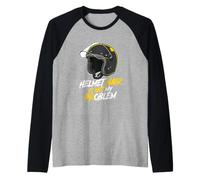 Casco de Motociclista Hair Not My Problem Calvo Motocicleta Rider Camiseta Manga Raglan
