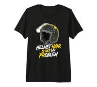 Casco de Motociclista Hair Not My Problem Calvo Motocicleta Rider Camiseta Premium