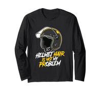 Casco de Motociclista Hair Not My Problem Calvo Motocicleta Rider Manga Larga