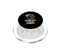 Casco de Motociclista Hair Not My Problem Calvo Motocicleta Rider PopSockets PopGrip para MagSafe