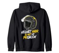 Casco de Motociclista Hair Not My Problem Calvo Motocicleta Rider Sudadera con Capucha