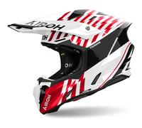 Airoh Twist 3 Thunder Casco de motocross, negro-blanco-rojo, tamaño XL para Hombres