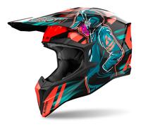 Casco de motocross Airoh Wraaap Cyber naranja brillante XS