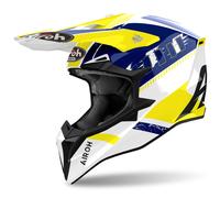 Casco de motocross Airoh Wraaap Feel 2024 amarillo-azul brillante 2XS