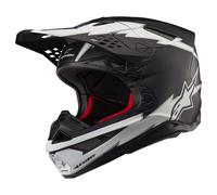 Casco de motocross Alpinestars Supertech S-M10 Ampress negro mate y blanco L