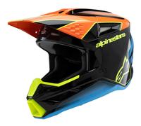 Casco de motocross infantil Alpinestars S-M3 FRAY negro-naranja fluo-amarillo fluo-turquesa M